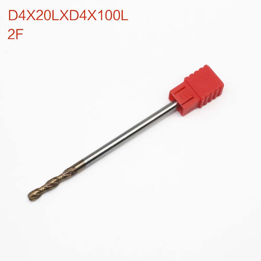 1 шт. D4X20LXD4X100L 2 Флейта HRC60 4 мм Твердый плоский конец мельница Фрезы Стандартный