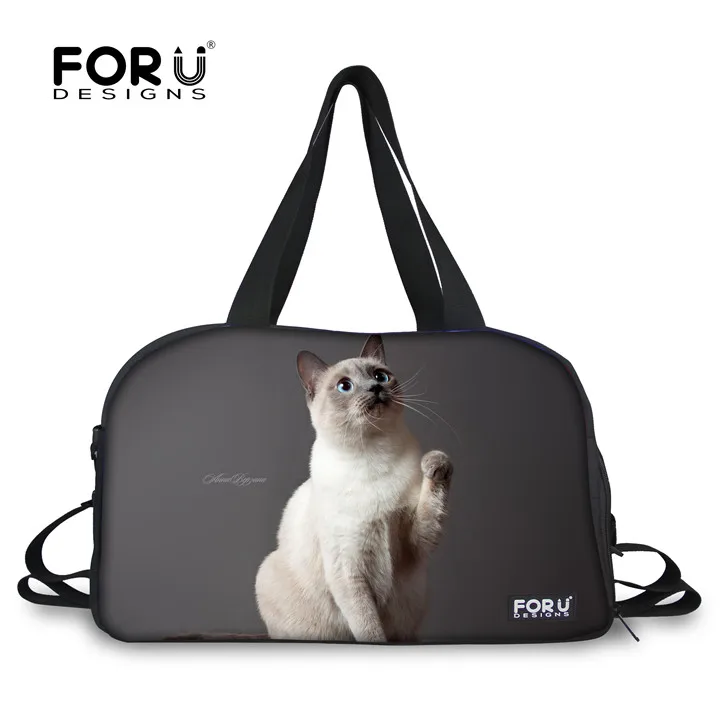W2863T FORUDESIGNS/спортивные сумки для сумка для тренажерного зала фитнеса милый, с кошками, животными напечатаны Наплечные сумки для йоги коврик большая сумка-тоут сумка для обуви спортивный мешок - Цвет: W2863T