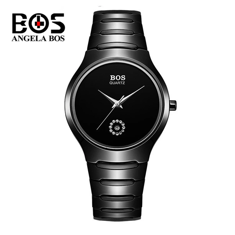 

ANGELA BOS Simple Lovers Pearl Ceramic Quartz Wrist Watch Luxury Brand Men Women fashion Waterproof Wristwatches Clock Gift Box