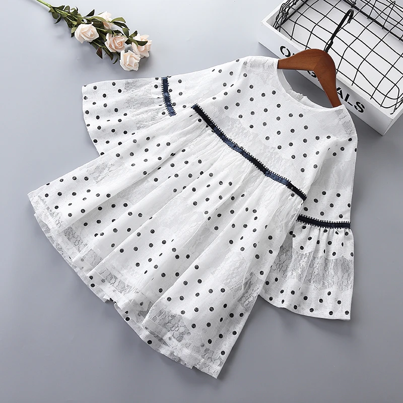 3 10 de alta calidad vestido niña 2019 nueva moda de Primavera encaje de manga completa chico niños Niña ropa vestido de princesa| Vestidos| - AliExpress