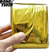 Полезное водонепроницаемое одеяло для спасения при аварийной ситуации, одеяло для первой помощи, Серебряное Золотое спасательное одеяло для выживания FY0075