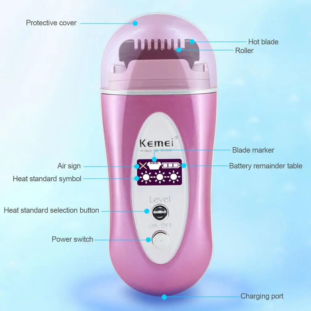 

KM-6810 Electric Epilator Shaver Infrared Hair Removal Women Shave Wool Shaving Lady'S Female Care Kit Rechargeable Device