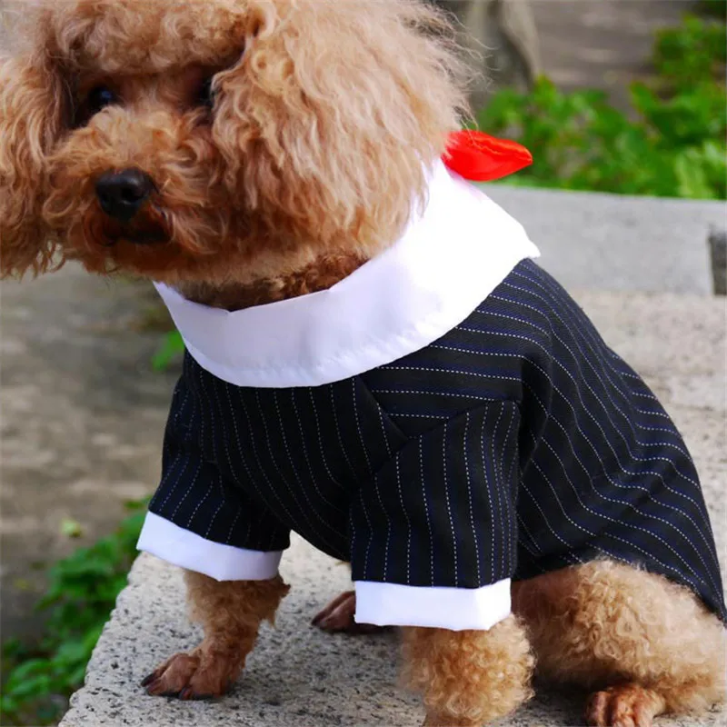 Puppy Dog Clothes Dog Wedding Suit Tuxedo Suit Coat With Bowtie Chihuahua Poodle Pug French Bulldog Pet Dog Clothes5