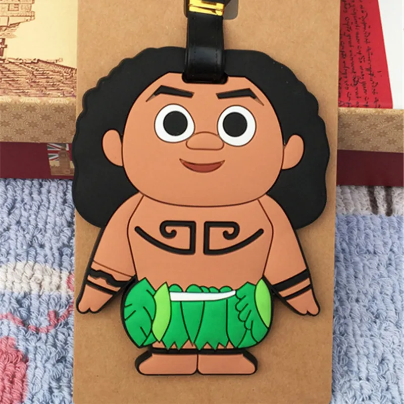 Silica Gel Luggage Tags Cartoon Moana Address ID Label Travel Accessories Suitcase Name ID Address Phone Number Board Check Tag