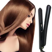 Волосы выпрямляющая плита Турмалин Керамика Flat Iron Регулируемый выпрямить волны кудри двойной Напряжение волос Styler Инструмент EU/US