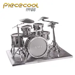 Piececool барабаны комплект P032-S 3D модель игрушки головоломки металлические сборки Музыкальные инструменты оригинальность коллекци