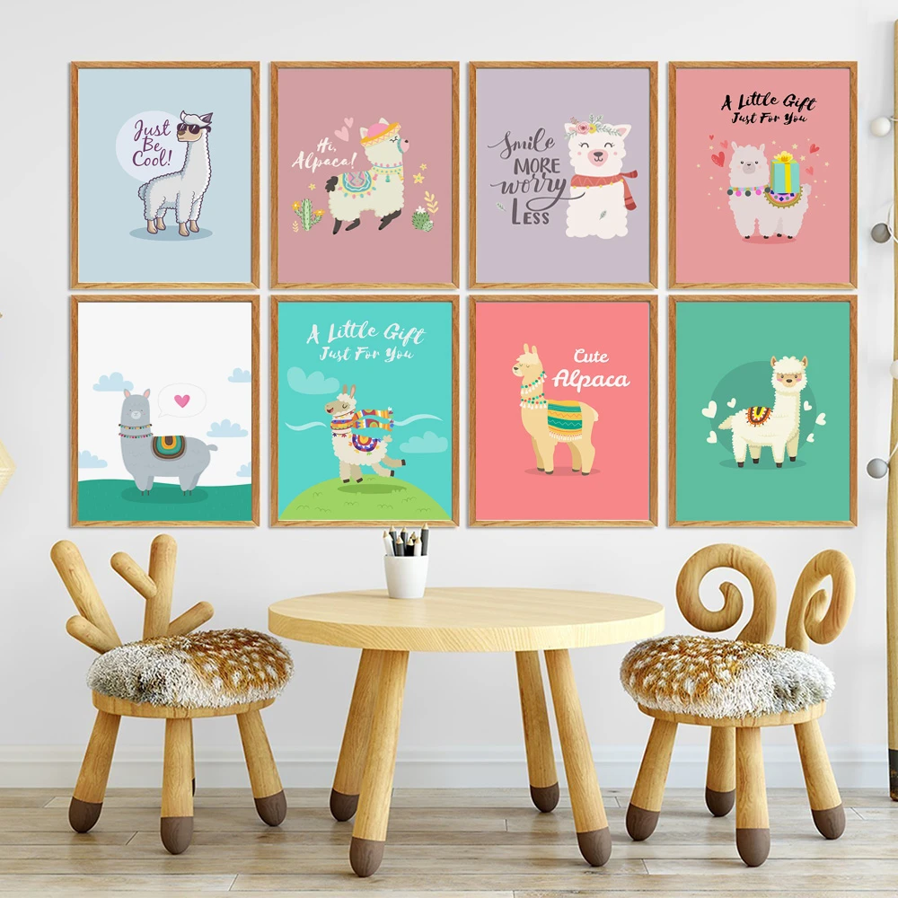 Affiches Et Imprimes Nordiques Avec Citations D Animaux Pour Bebe Peinture Sur Toile D Art Mural Images Murales De Decoration De Chambre D Enfant Aliexpress