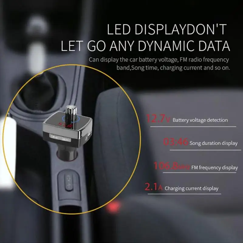 VODOOL 5 V Dual USB Автомобильное зарядное устройство 3.1A автомобильное зарядное устройство с MP3 плеер FM модулятор передатчик Bluetooth 4,2 Hands Free звонков Автомобильная электроника