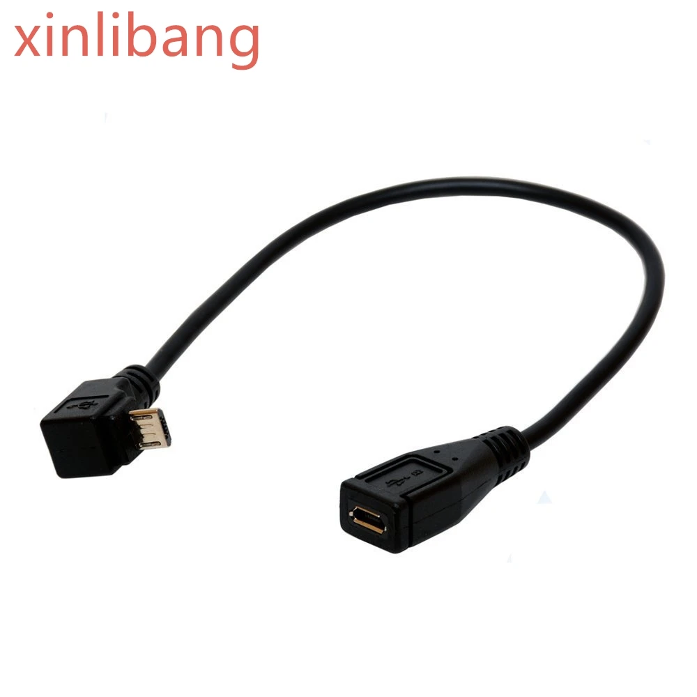 

Micro B 5 Pin right angle 90 degree Extension Cable Male to Female adapter 25cm Syncing & Charging USB Cable