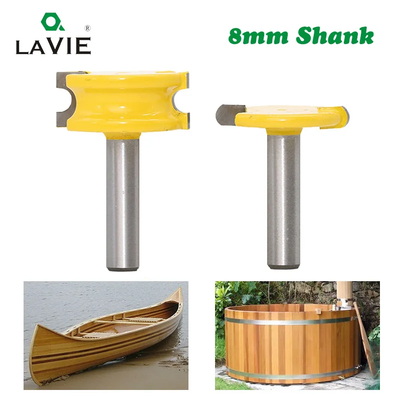 2 pcs 8mm Shank Canoe Flute and Bead Router Bit Set Woodworking Tungsten Cobalt Alloy Wood Tenon Cu