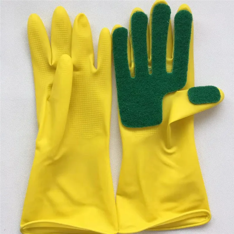 

Scouring Latex Gloves Housekeeping Cleaning Dishwashing Pot Gloves Handguards Waterproof Kitchen Gloves free