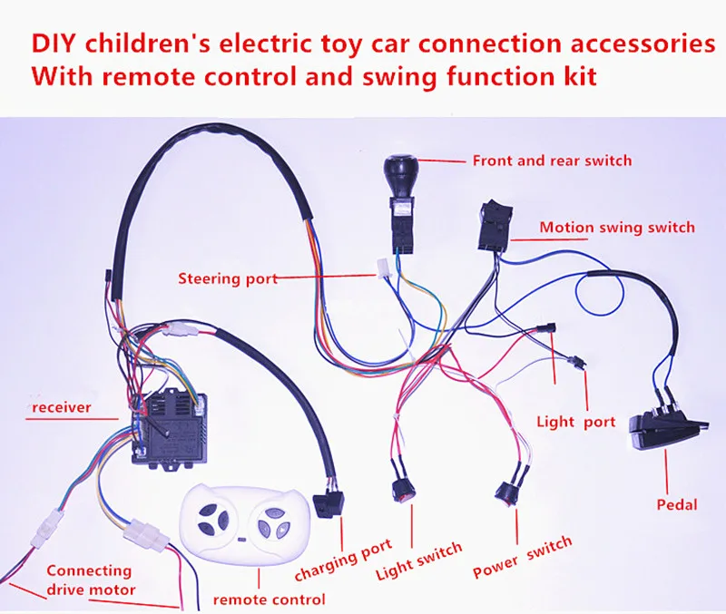 Interruptor de alambre Weelye DIY 1 conjunto con accesorios para niños de coche eléctrico 