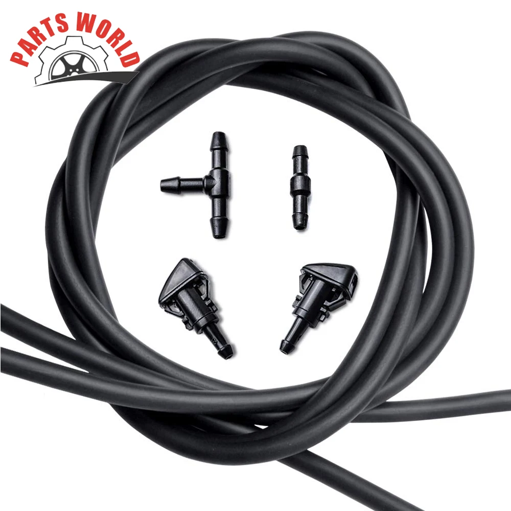 Windshield Washer Nozzles Kit for RAM 1500 2500 3500 4000 C/V Washer Jet and Fluid Hose with