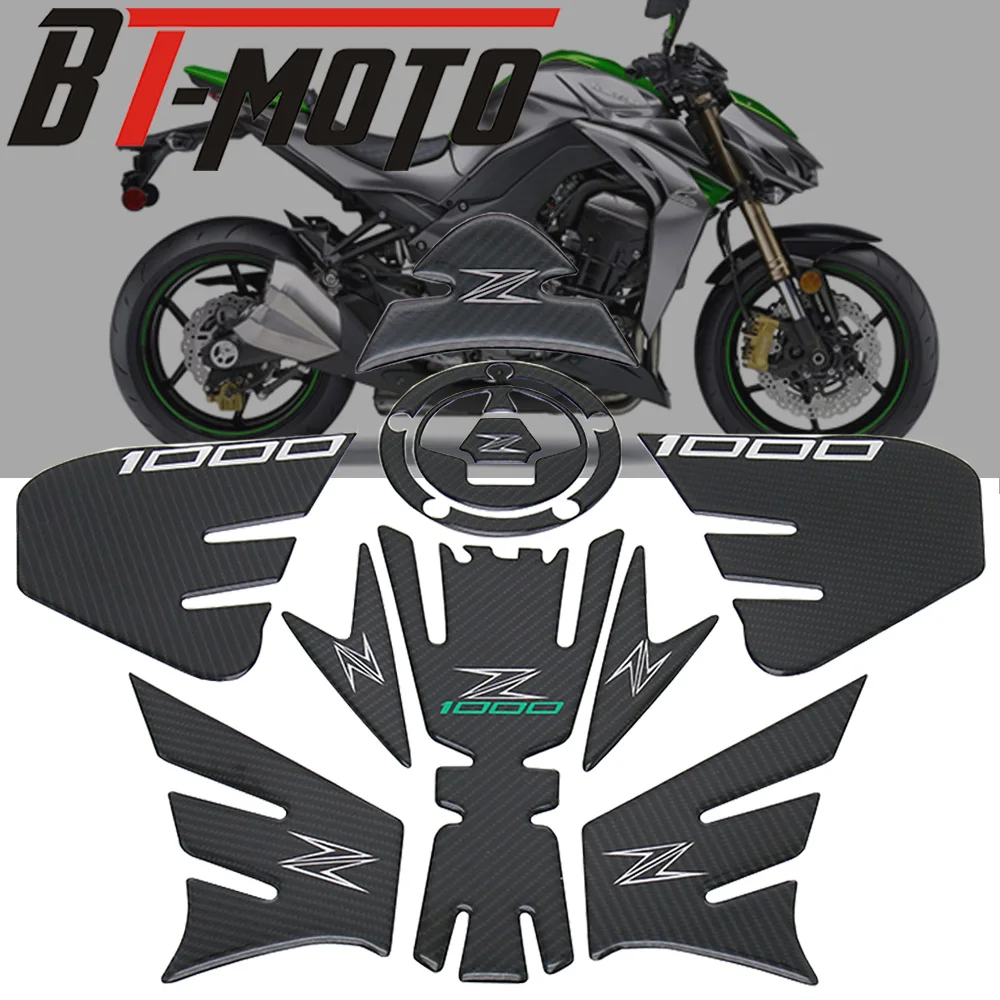 

Free shipping 3D Carbon ADESIVI Sticker Decal Emblem Protection Tank Pad Gas Cap Fit KAWASAKI Z1000 2012-2015