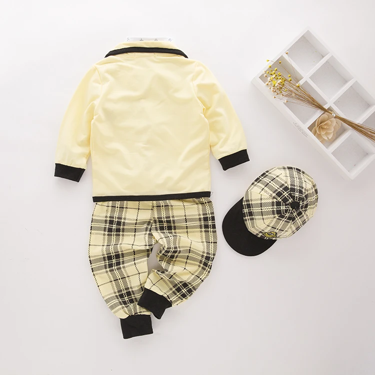 ARFANNY/комплект для новорожденных мальчиков, одежда для крещения на день рождения, праздничный костюм для маленьких мальчиков, пиджак+ футболка+ штаны+ шапка
