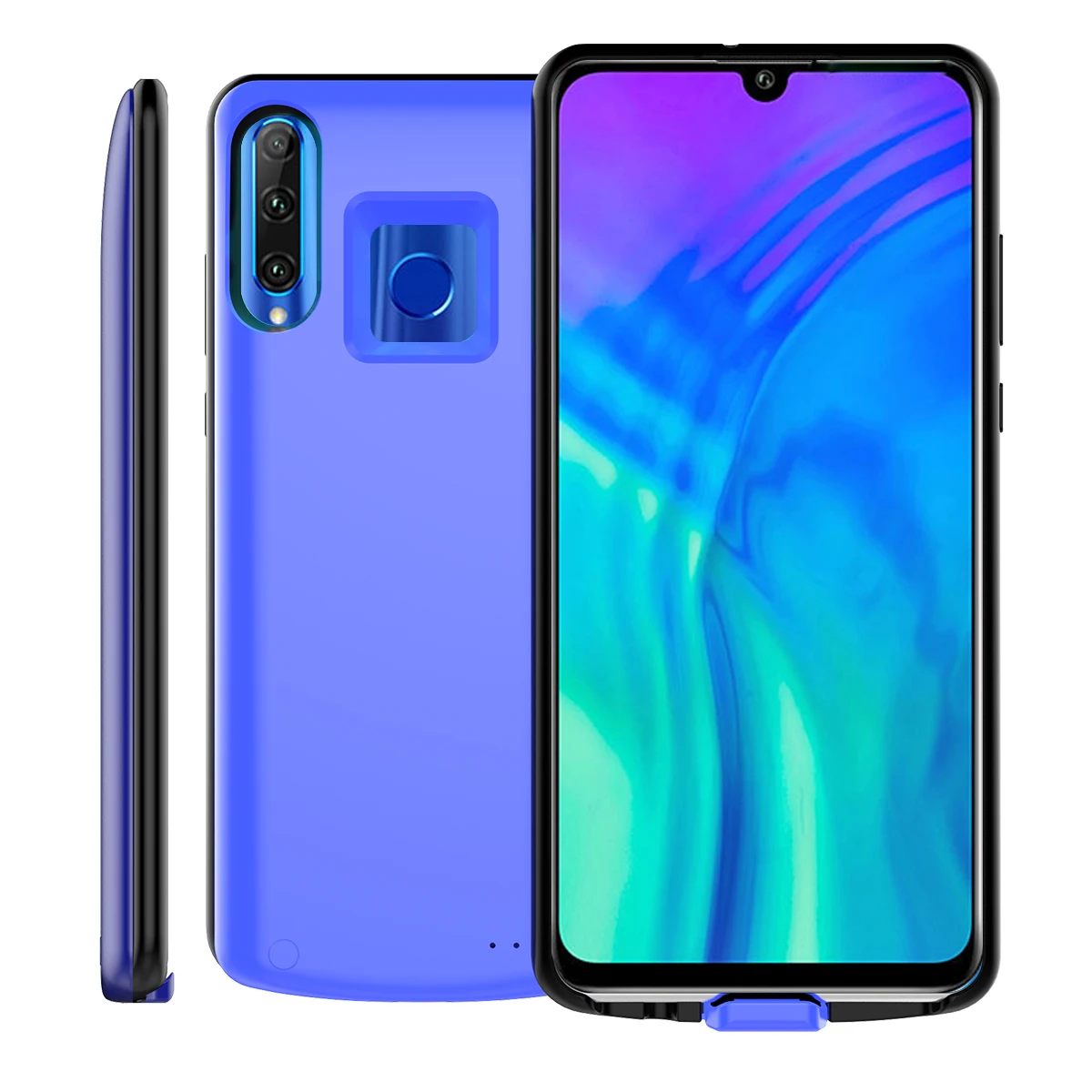 Чехол для аккумулятора huawei Honor 10i 20i 6500 мАч, перезаряжаемый Расширенный аккумулятор, Защитный протектор с кронштейном для huawei Honor 20i - Цвет: Синий