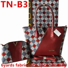 Африканская ткань Африканская восковая печатная ткань для лоскутного воска tissus с 2 шт Женская сумочка 6 ярдов хлопок Анкара ткань TN-B3