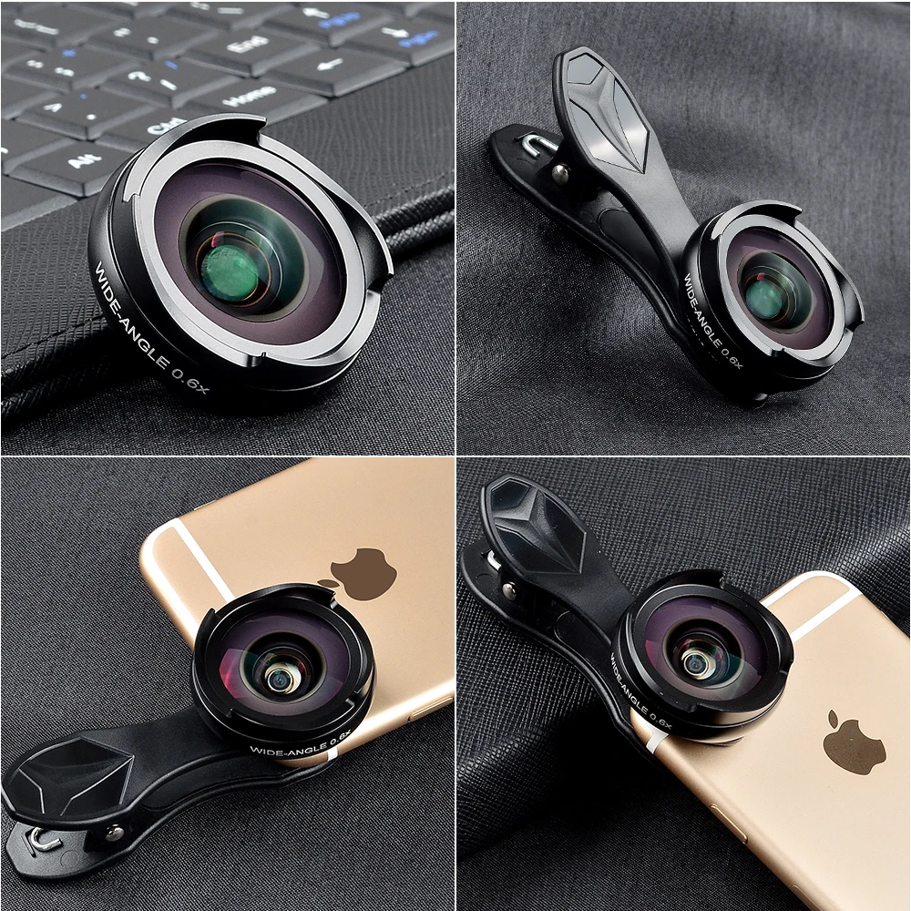 APEXEL Pro Optic phone lens 4 k HD 0.6x широкоугольный + 10x Макро объектив камеры комплект для iPhone 5S
