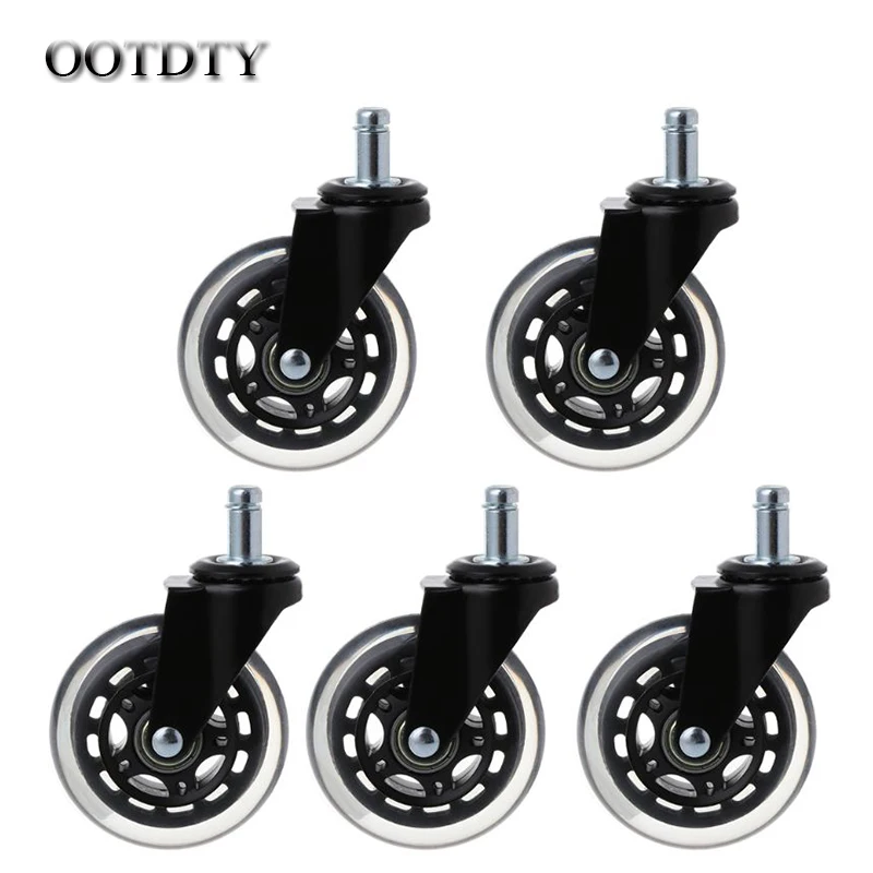 

OOTDTY 5Pcs 11x22mm Office Chair Wheels Wivel Rubber Caster Wheel Safe Rolling Caster Replacements For Home Furniture