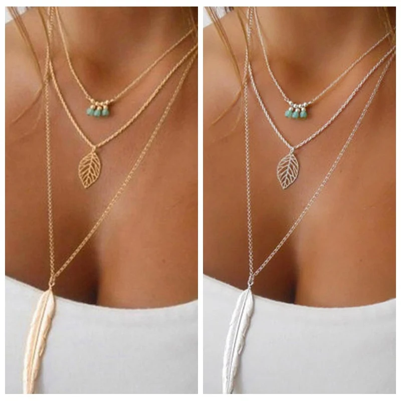 

Fashion pop single item multi-layer tassel necklace ladies clavicle chain ladies necklace T6