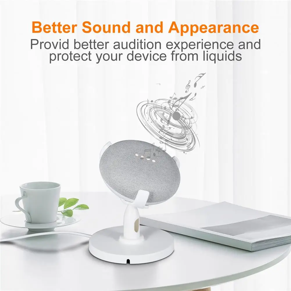 

New For Google Home Mini Desktop Stand Table Holder Voice Assistants Compact Holder Case Plug In Kitchen Bedroom Audio Mount