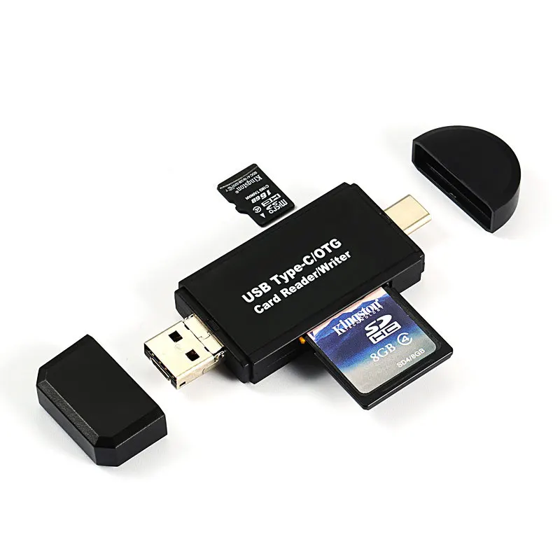 3 в 1 type C/Micro USB/USB OTG Кардридер высокоскоростной USB 2,0 универсальный OTG TF/SD для Macbook компьютера Android удлинитель