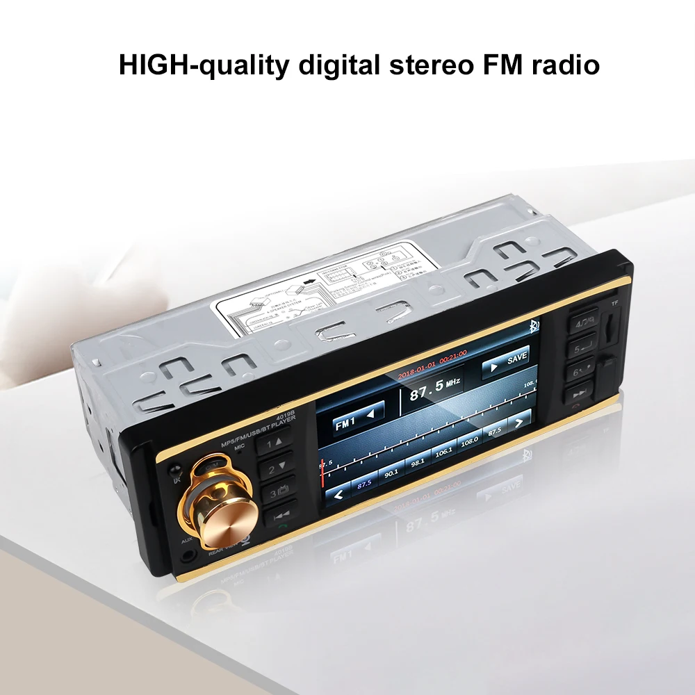 Золотой черный Авторадио 1 Din автомобильный Радио 4,1 MP5 Автомобильный плеер не сенсорный экран автомобильная стереосистема Bluetooth Авто радиокамера Android