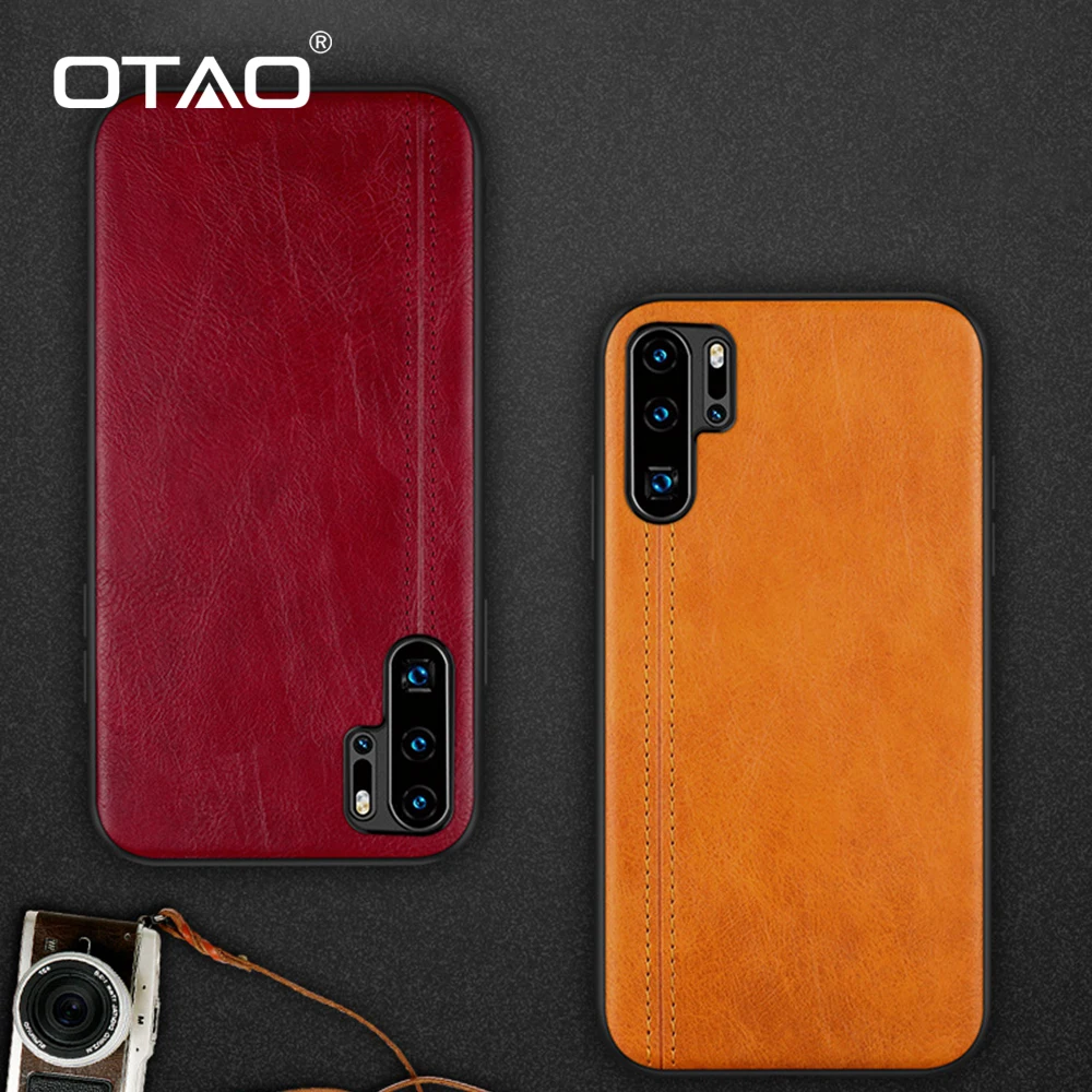 

OTAO Newest PU Leather Case For Huawei P30 P20 Lite P10 Plus Mate 20 10 Pro 20X Shockproof Case Solid Color TPU Case Cover Funda