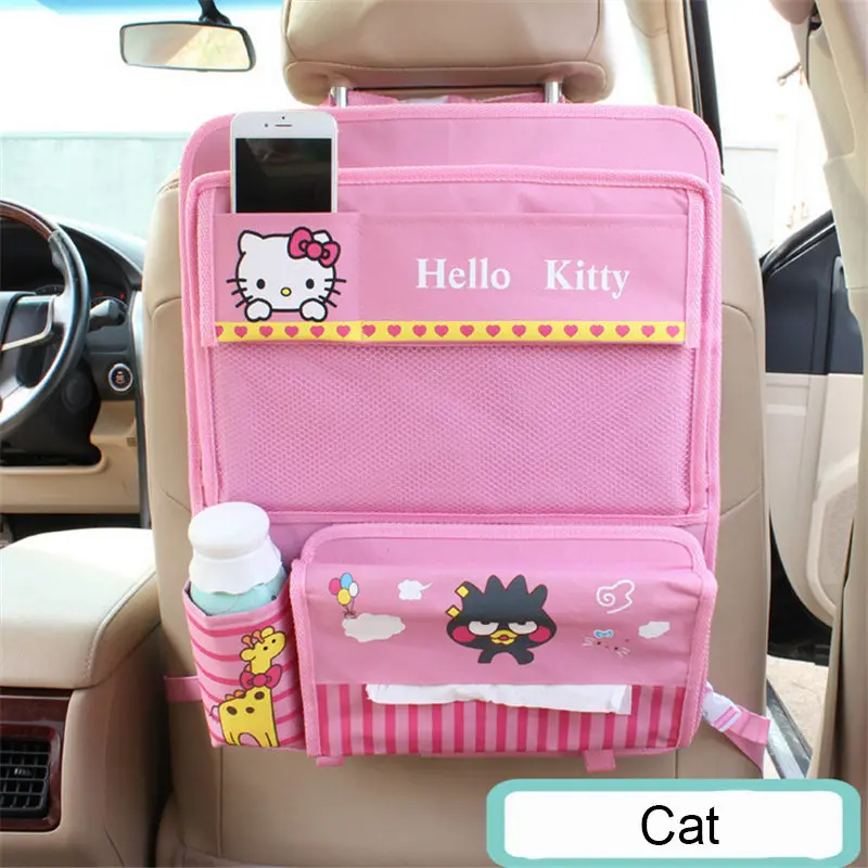 Автомобильная сумка для хранения на спинку сиденья, мультяшный Органайзер из Оксфорда, товар для малышей, Висячие Средства для укладки, авто аксессуары для интерьера для детей - Название цвета: Cat