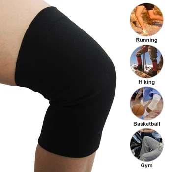 

Slicone Non-slip Basketball Football Hiking Sport Safety Kneepad Knee Pads Training Elastic Knee Support Knee Protect Black