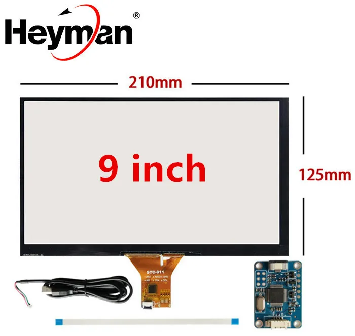 

9 inch 210mm*125mm Raspberry Pi tablet PC navigation Capacitive Touch Digitizer Touch screen panel Glass USB Driver board