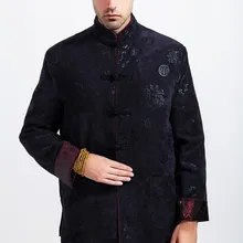 Темно-синий Мода китайский Стиль Для мужчин Шерсть кунг-фу пальто куртки M, L, XL, XXL, XXXL 2956-2