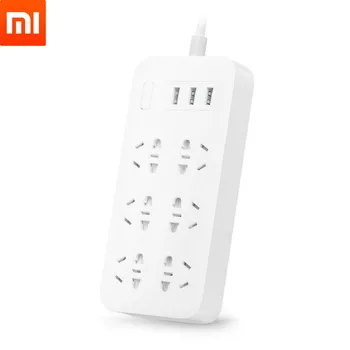 

Xiaomi Mijia Power Strip Basic Version 6 Sockets With 3 5V 2.1A Fast Charging USB Ports White Socket Solid Color