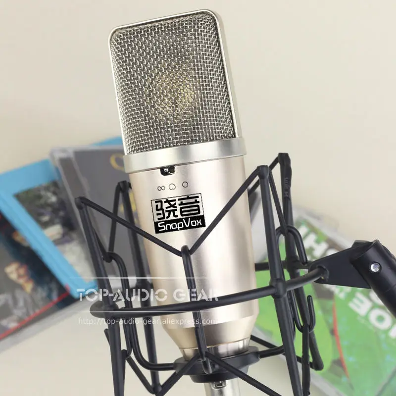 

Free Shipping 34 mm Large Diaphragm Cartridge Professional Condenser Recording Microphone Mic Studio Broadcast Shock Mount Stand