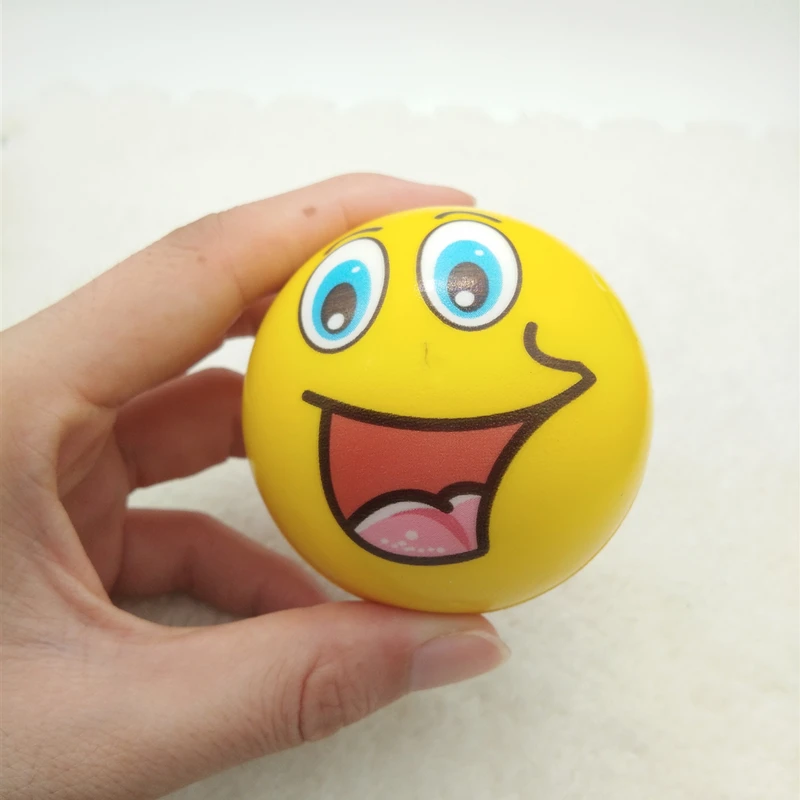 

6.3cm Stress Balls Grimace Smiling Laugh Face Soft Foam PU Squeeze Squishy Balls Toys for Kids Children Adults