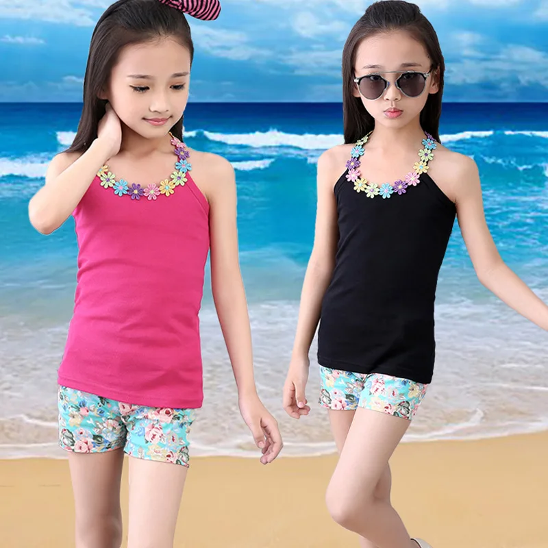 girls vest kids camisole cotton solid girls shirt sleeveless tank candy ...