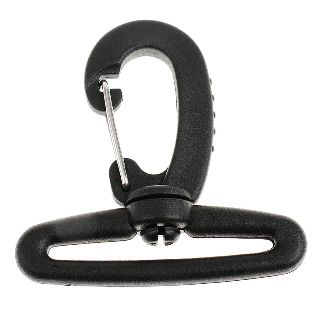 Nylon Swivel Snap Hook Clip Backpack Webbing Buckle Black 50MM