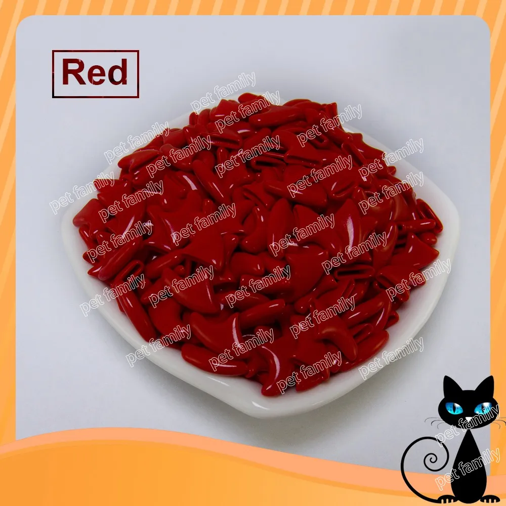 20 шт./лот, мягкие силиконовые колпачки для ногтей с цветной коробкой, защита для ногтей с кошачьей лапой - Цвет: red