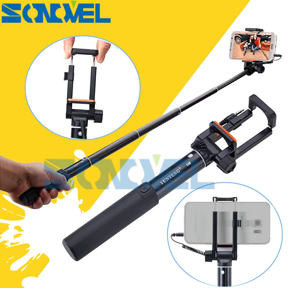 Yunteng 808 Wired Mini Extendable Selfie Stick Monopod Self Timer