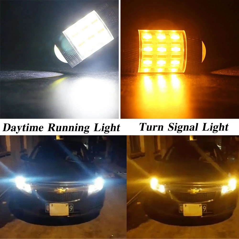Светодиодные лампы YSY 1157 BAY15D 3157 7443 60 SMD янтарные/белые светодиодные DRL для