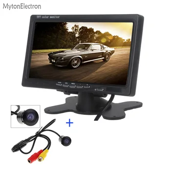 

800*480 Screen 7 inch Car Remote Display DVD DCR Monitor + Parking Reversing RearView Backup Reverse whaterproof Hole Camera