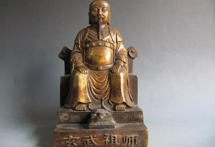 yingfa USPS to USA S2807 China Classical Folk Copper Bronze Xuan Wu Taoism Taoist ancestor Buddha Statue (B0328) | Дом и сад