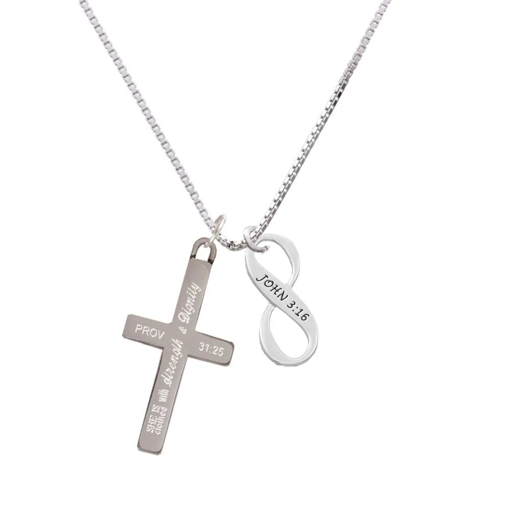 John 3:16 Infinity Sign - Strength and Dignity - Cross Necklace