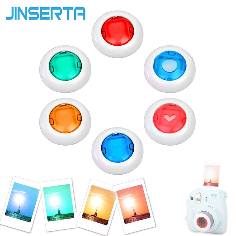 

JINSERTA Colorful Camcorder Close-up Colored Lens Filter for Polaroid Fujifilm Instax Mini 9 8 8+ 7S KT Instant Film Cameras