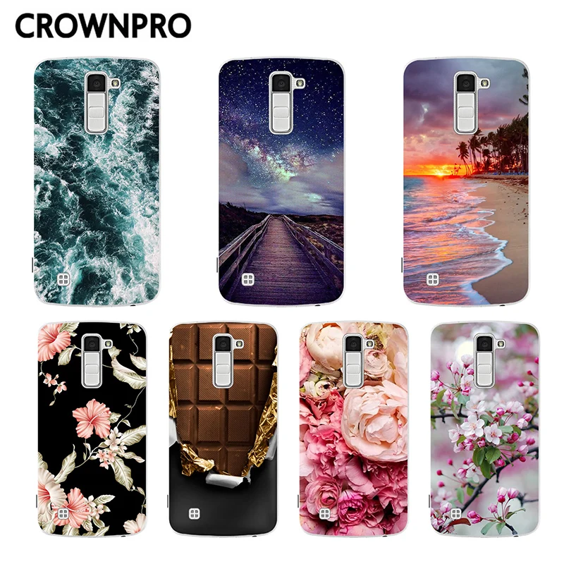 CROWNPRO ل LG K10 حالة غطاء ل LG K10 2016 K420N K430 الهاتف Fundas لينة ل LG K 10 K10 LTE K430ds سيليكون عودة TPU حالات