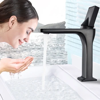 

Uythner Basin Faucets Deck Mounted Bathroom Faucet Single handle Sink Mixer Hot And Cold Water Crane Tap Vanity Faucet Mixer
