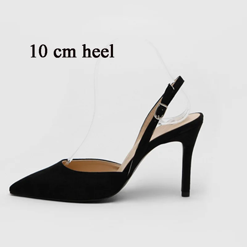MONMOIRA/однотонные босоножки на высоком каблуке с петлей на пятке; женские элегантные босоножки с острым носком на каблуке; красные Sandalias Mujer Sandale Femme; SWB0091 - Цвет: black10