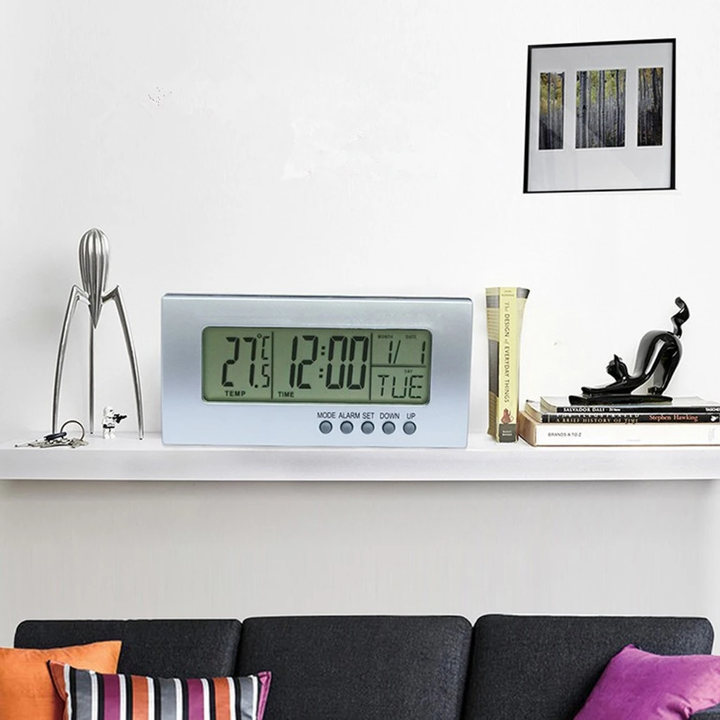 

12H/23H and °C/°F LED Clock Snooze Alarm Clock Thermometer Temperature Meter