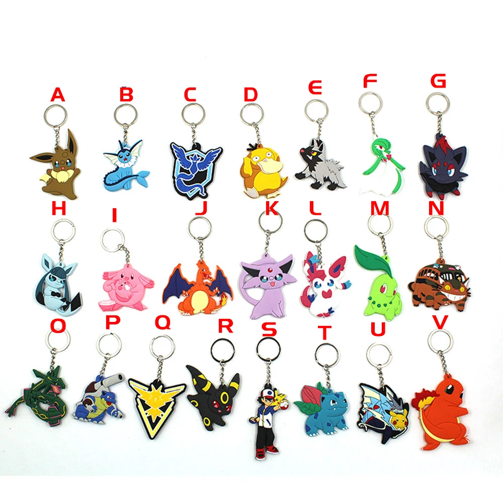 

Game Pocket Monster Pokemon Eevee Vaporeon Espeon Psyduck Charizard Zapdos PVC Pendant Keychain Keyring Ornament Cosplay Gift