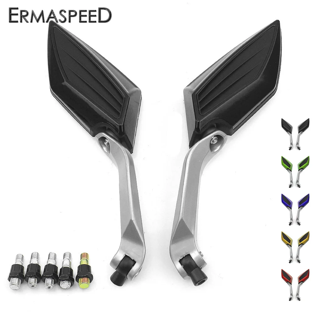 

Pair Motorcycle Accessories Rear View Mirrors Motorbike Side Mirrors Black Green Blue Gold Red for Honda Yamaha Kawasaki Suzuki